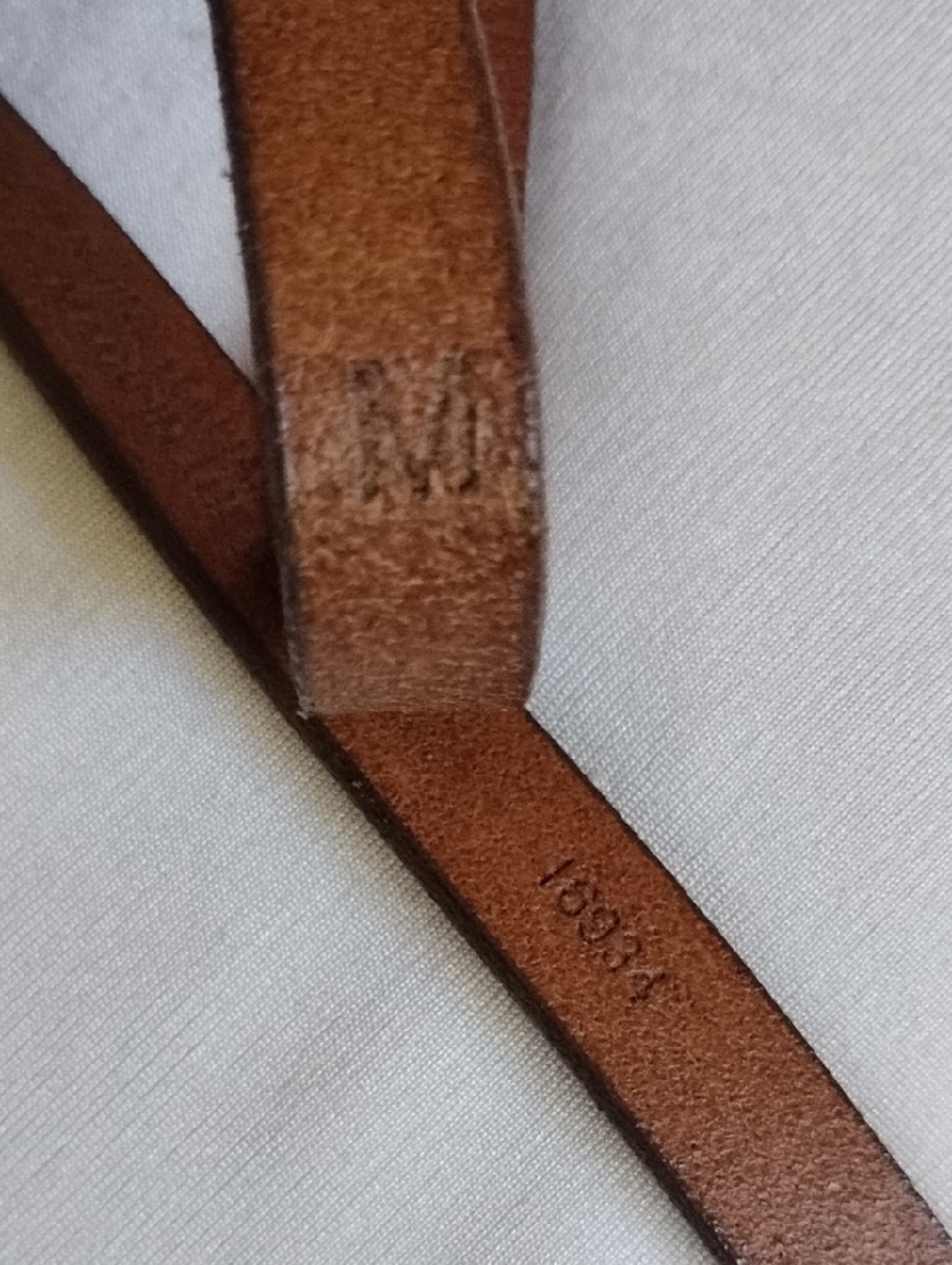 Land's End Leather 3/4" Skinny Belt 28 506 Cognac Gold - Picture 5 of 9